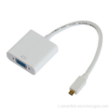 Micro HDMI cable connect to VGA, convert digital video to analog video on VGA monitors
